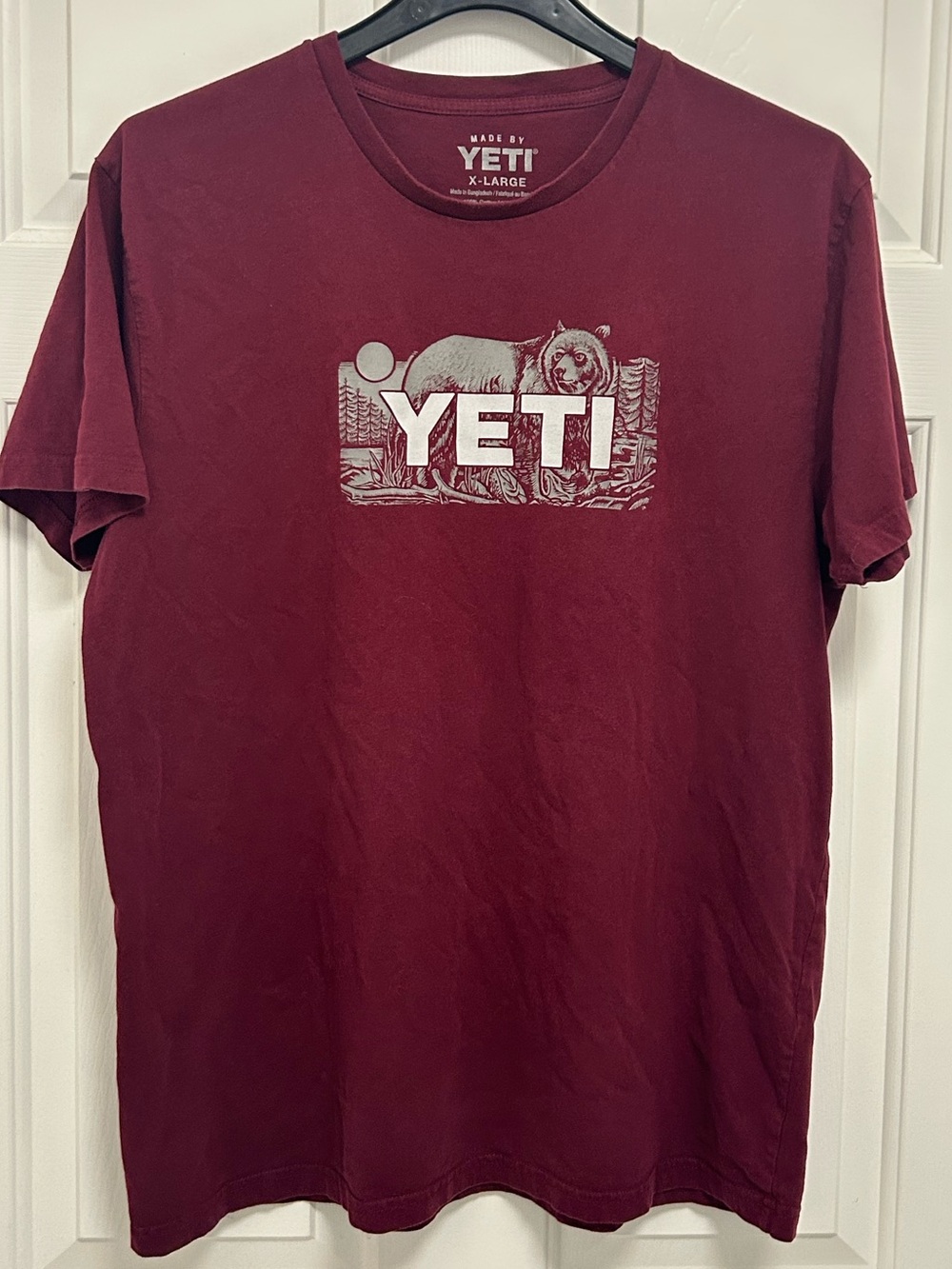 Yeti Men's Maroon Short Sleeve Logo Tee XL